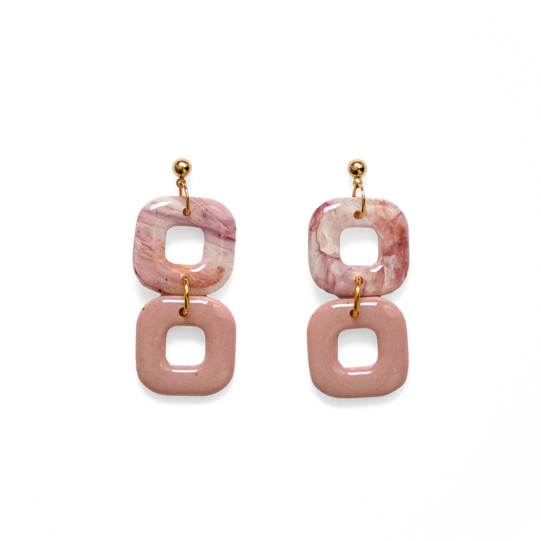 Marble Bloom – handgemaakte pastel oorbellen met marmerlook - 06