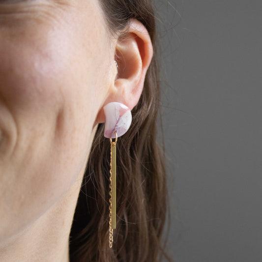 Marble Bloom – handgemaakte pastel oorbellen met marmerlook - 10