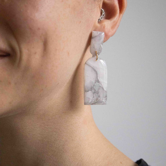 Grey Marble - oorhangers 1
