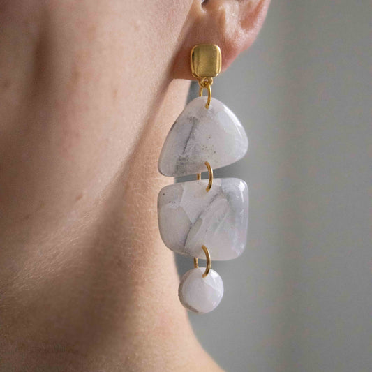 Grey Marble - oorhangers 3