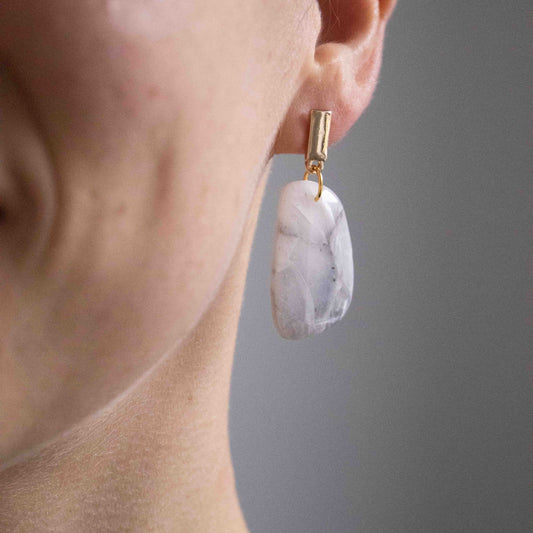 Grey Marble - oorhangers 4