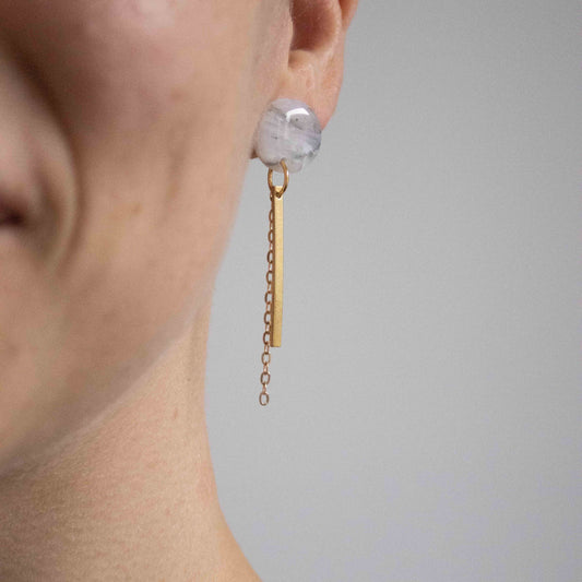 Grey Marble - oorhangers 5