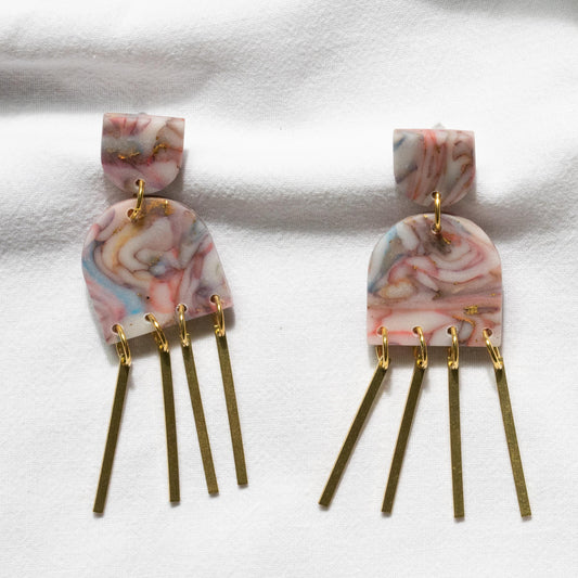 Pink & Blue Howlite - oorhangers 1