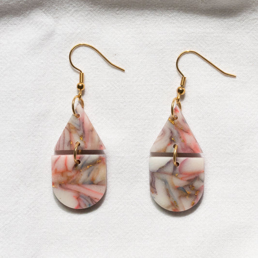 Pink & Blue Howlite - oorhangers 5