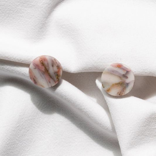 Pink & Blue Howlite - oorknopjes 1