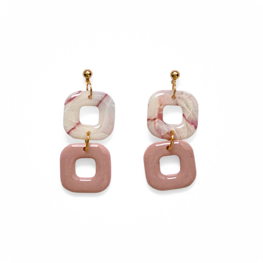 Marble Bloom – handgemaakte pastel oorbellen met marmerlook - 06