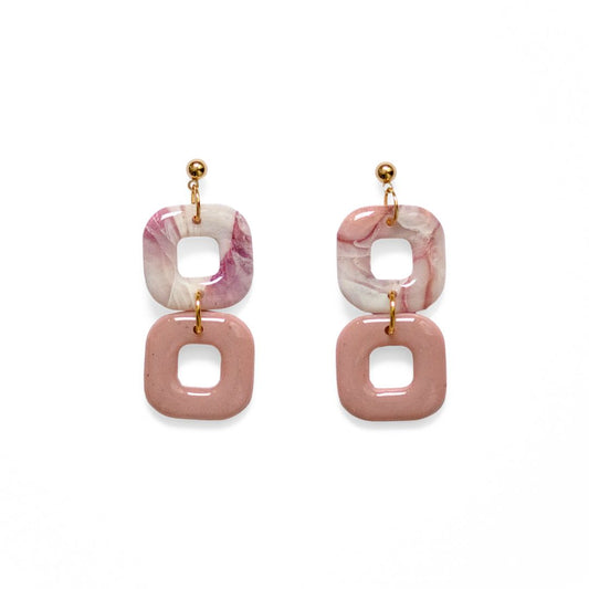Marble Bloom – handgemaakte pastel oorbellen met marmerlook - 06
