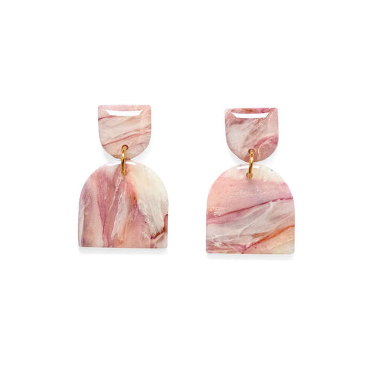 Marble Bloom – handgemaakte pastel oorbellen met marmerlook - 01