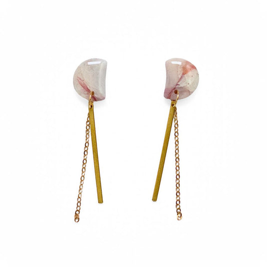 Marble Bloom – handgemaakte pastel oorbellen met marmerlook - 10