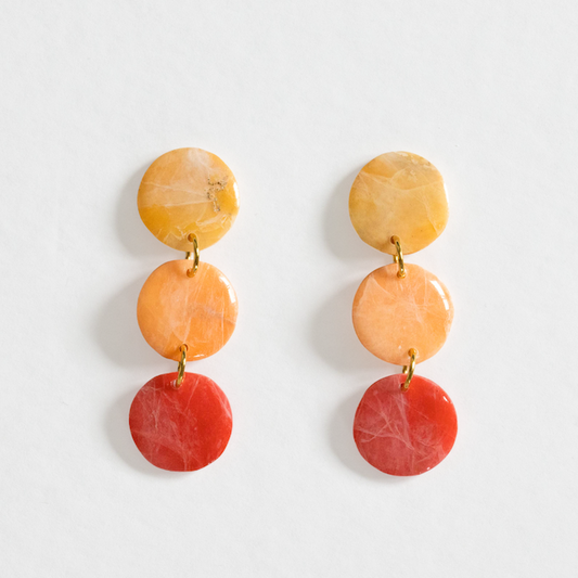 Summer Essentials - lange oorbellen ombré oranje rood