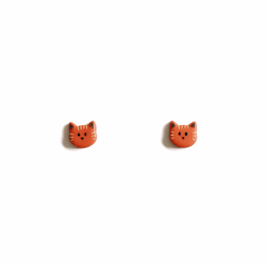 Cattitude - rosse kat - kleine oorknopjes