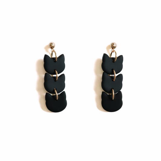 Cattitude - zwarte kat - hangers - effen