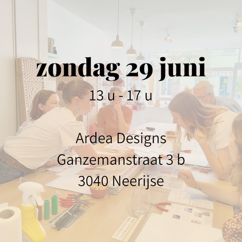 Workshop - juwelen maken in polymeerklei - 29 juni van 13u tot 17u - Neerijse