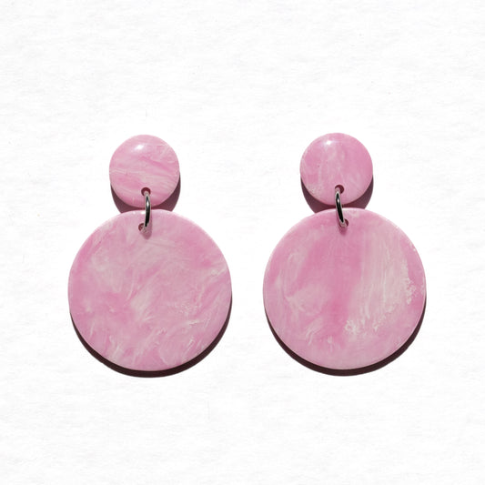 Pink Marble - oorhangers 1