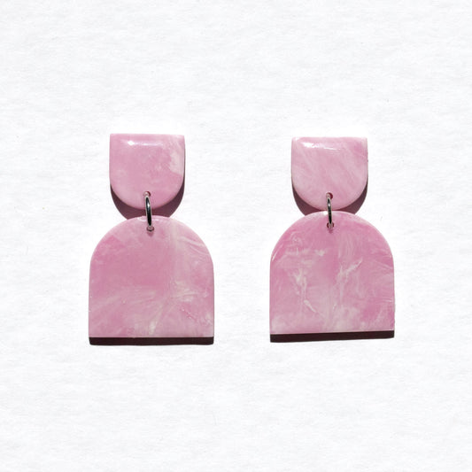 Pink Marble - oorhangers 2