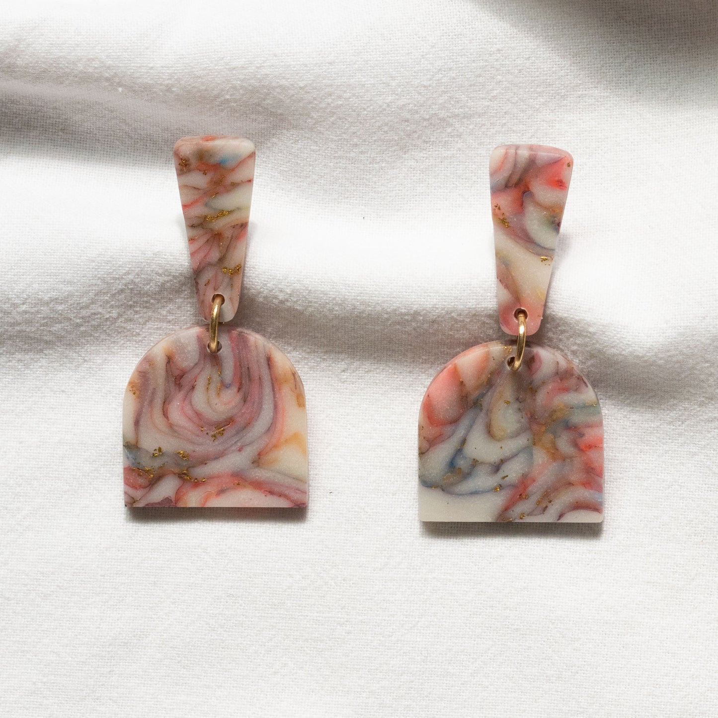 Pink & Blue Howlite - oorhangers 2