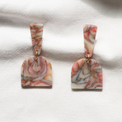 Pink & Blue Howlite - oorhangers 2