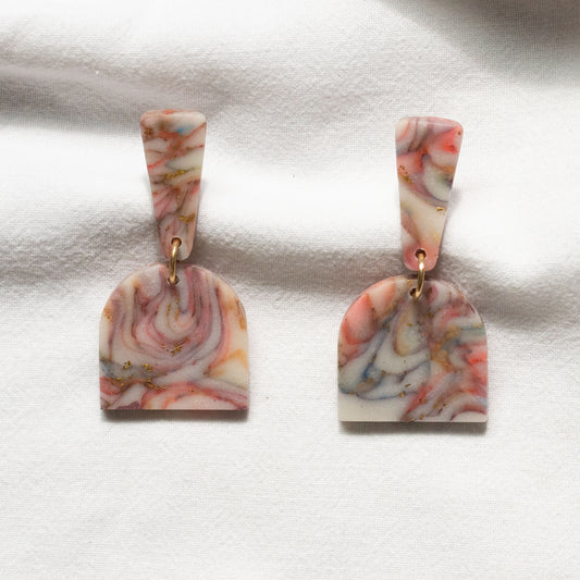 Pink & Blue Howlite - oorhangers 2