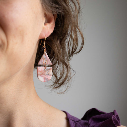 Pink & Blue Howlite - oorhangers 5